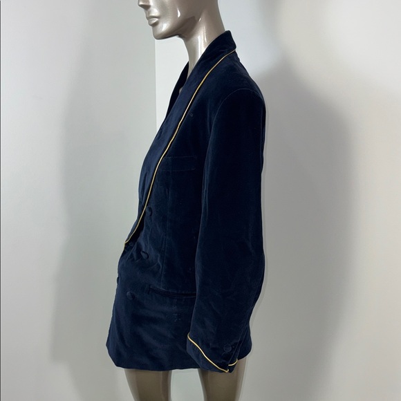 Edgar Pomeroy Saks Fifth Avenue Luxurious Velvet Blazer with Gold Accents - Picture 4 of 12